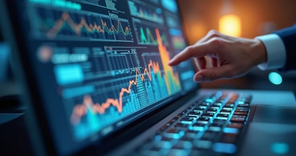 Equipe corporativa analisando gráficos e dados de riscos em reunião planejada