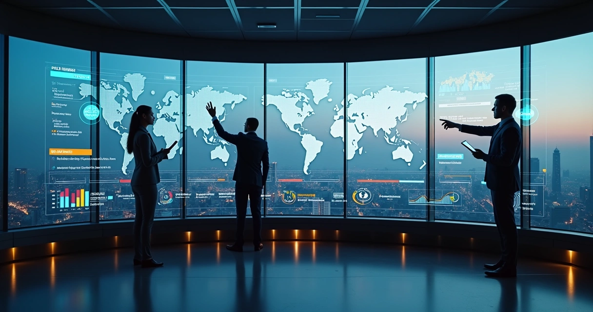 Painel digital exibindo análise de parceiros e riscos de compliance